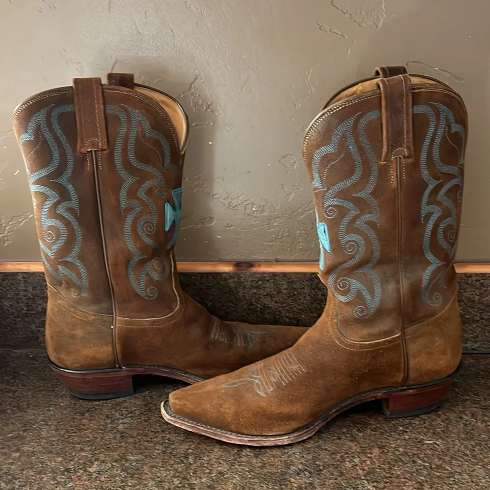 Tony Lama Suede Cowgirl Boots - Picture 5 of 11
